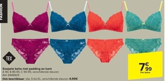 Carrefour Soepele beha met padding en kant aanbieding