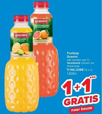 Carrefour Fruitsap granini aanbieding