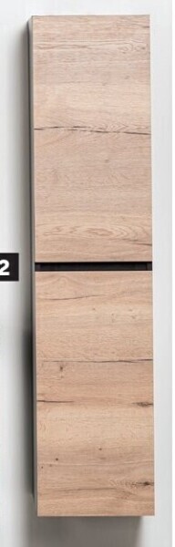 Zelfbouwmarkt Badkamermeubel dotan zwart/eik kolomkast 400 x 320 x 1.850 mm aanbieding