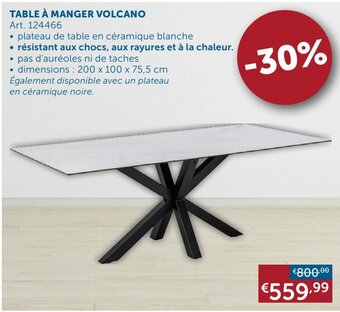 TABLE À MANGER VOLCANO