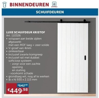 Luxe schuifdeur kristof