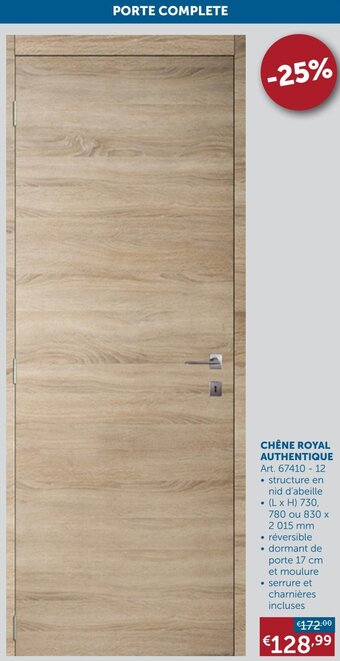 Zelfbouwmarkt CHÊNE ROYAL AUTHENTIQUE (L x H) 730, 780 ou 830 x 2015 mm aanbieding