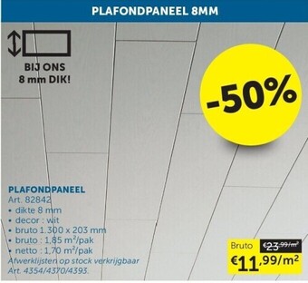 Zelfbouwmarkt DALLE DE PLAFOND 8 MM aanbieding