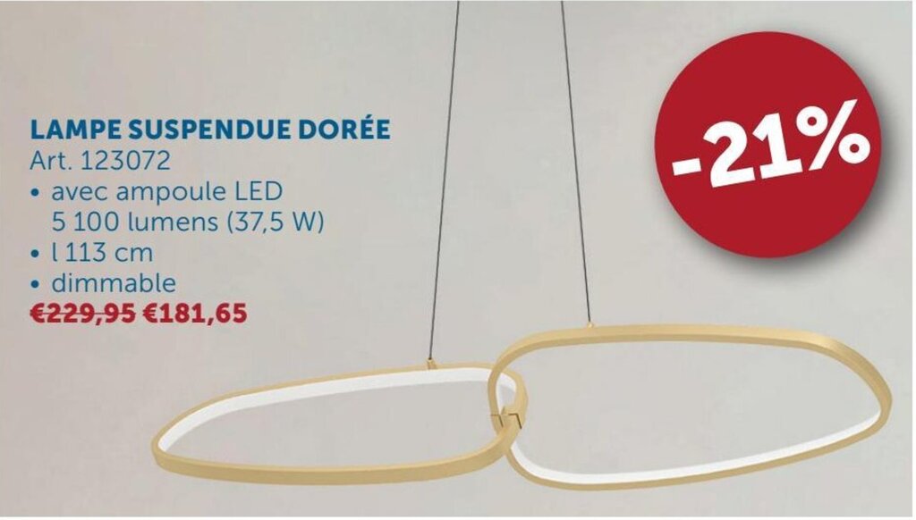 Zelfbouwmarkt LAMPE SUSPENDUE DORÉE aanbieding
