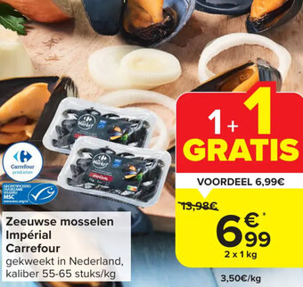 Carrefour Market Zeeuwse mosselen Impérial Carrefour 2 x 1kg aanbieding