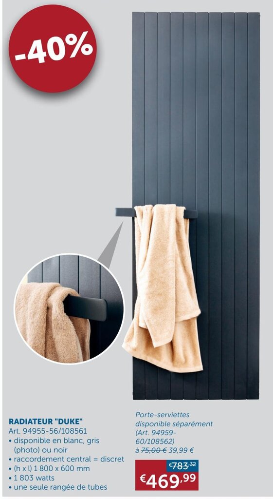 Zelfbouwmarkt RADIATEUR DUKE 1803 watts aanbieding