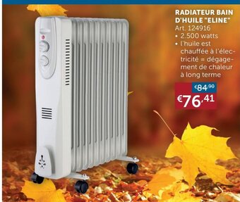 RADIATEUR BAIN D'HUILE ELINE 2500watts