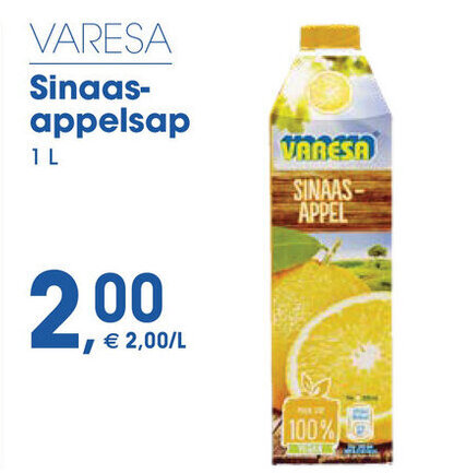 Prik en Tik VARESA Sinaas-appelsap 1L aanbieding