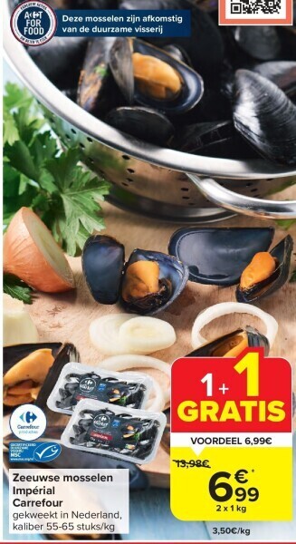 Carrefour Zeeuwse mosselen impérial carrefour aanbieding