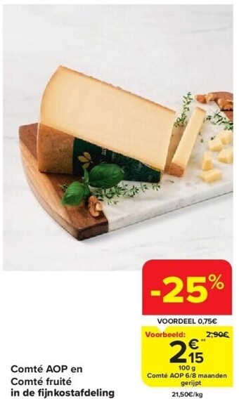 Comté aop en comté fruité in de fi jnkostafdeling