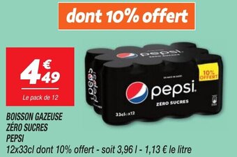 PEPSI BOISSON GAZEUSE ZÉRO SUCRES 12 X 33CL