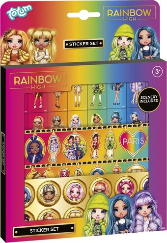 Bol.com Rainbow high mga stickers - 3 stickervellen en speelachtergrond totum sticker set aanbieding