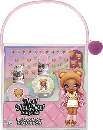Totum nanana surprise nagellak en beauty set sarah incl. glitterlak, nagelstickers & vijltje in tasje kinder make up cadeauti