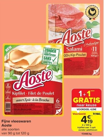 Carrefour Fijne vleeswaren aoste aanbieding