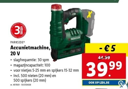 Lidl Accunietmachine, 20 v aanbieding