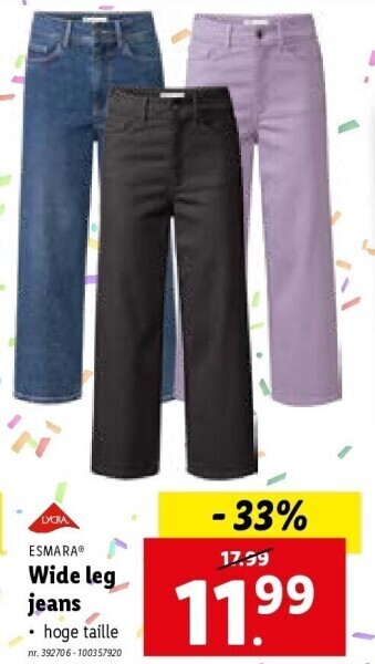 Lidl Wide leg jeans aanbieding