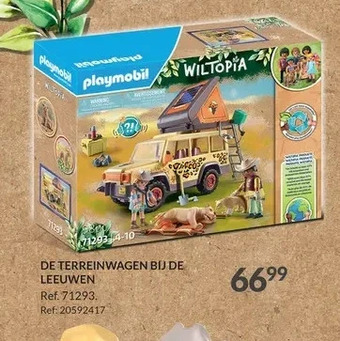 De terreinwagen bij de leeuwen