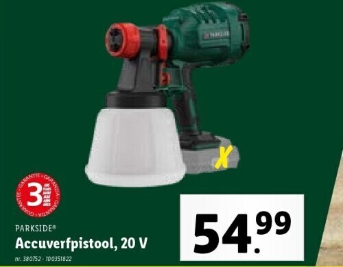 Lidl Accuverfpistool, 20 v aanbieding