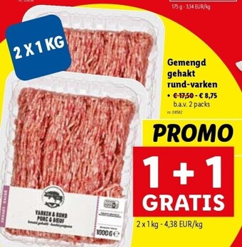 Lidl Gemengd gehakt rund-varken aanbieding