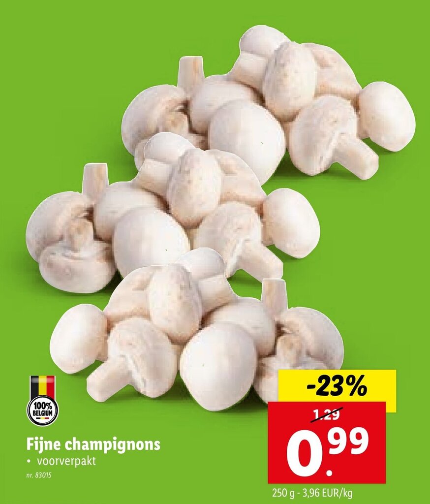 Lidl Fijne champignons aanbieding