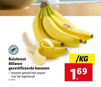 Lidl Rainforest alliance gecertificeerde bananen aanbieding