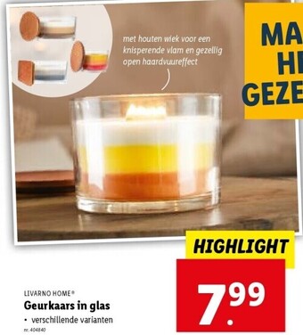 Lidl Geurkaars in glas aanbieding