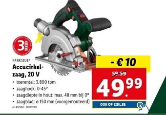 Accucirkelzaag, 20 v