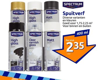 Action SPECTRUM Spuitverf 400ml aanbieding