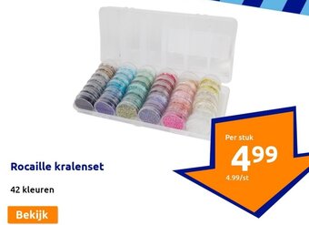 Action Rocaille kralenset 42 kleuren aanbieding