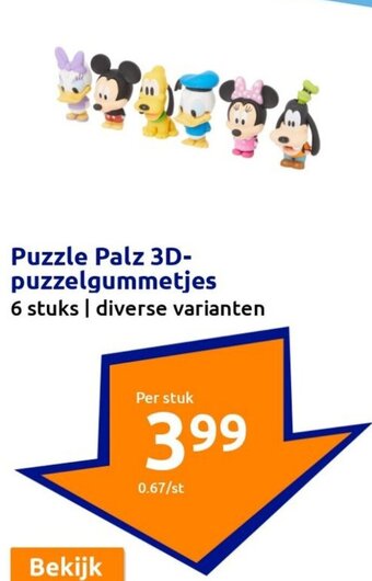 Puzzle Palz 3D-puzzelgummetjes 6 stuks