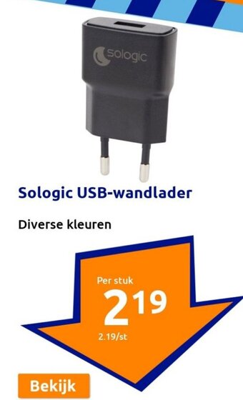 Action Sologic USB-wandlader aanbieding