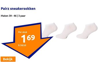 Pairz sneakersokken Maten 39-46 | 3 paar