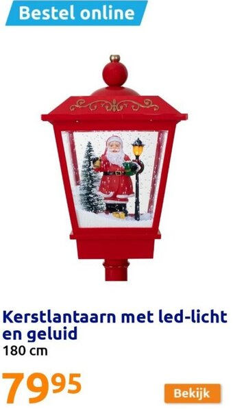 Action Kerstlantaarn met led-licht en geluid 180cm aanbieding