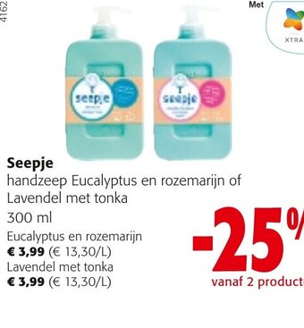 Colruyt Seepje handzeep Eucalyptus en rozemarijn of Lavendel met tonka 300 ml aanbieding