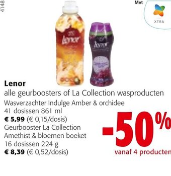 Colruyt Lenor alle geurboosters of La Collection wasproducten Wasverzachter Indulge Amber & orchidee 41 dosissen 861 ml aanbieding