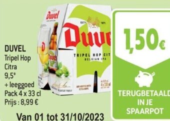 Smatch DUVEL Tripel Hop Citra 9.5 4 x 33co aanbieding