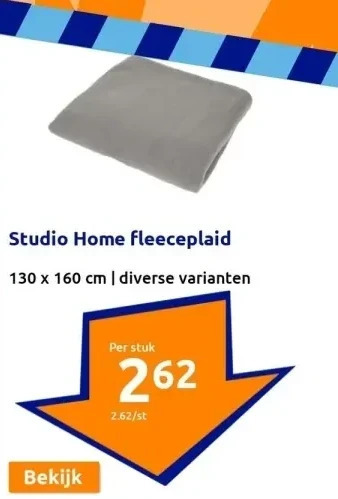 Action Studio home fleeceplaid aanbieding