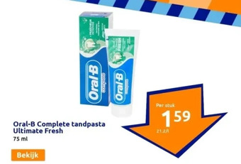 Action Oral-b complete tandpasta ultimate fresh aanbieding