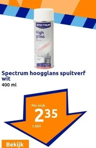 Action Spectrum hoogglans spuitverf wit aanbieding