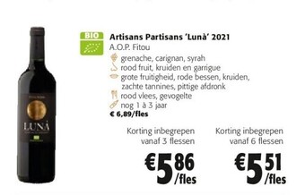Colruyt Artisans partisans 'lunà' 2021 aanbieding