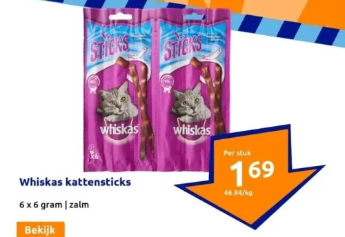 Action Whiskas kattensticks aanbieding