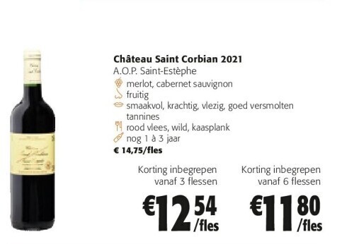Colruyt Château saint corbian 2021 aanbieding