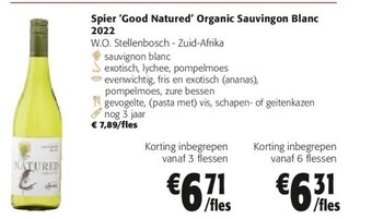 Spier 'good natured' organic sauvingon blanc 2022