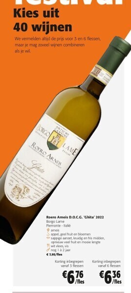 Colruyt Roero arneis d.o.c.g. 'ghita' 2022 aanbieding