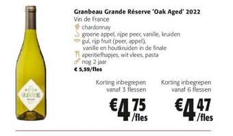 Colruyt Granbeau grande réserve 'oak aged' 2022 aanbieding
