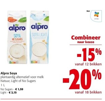 Colruyt Alpro soya no sugars aanbieding