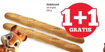 Spar Stokbrood wit of grijs 250g aanbieding
