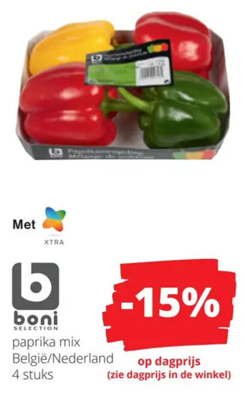 Spar Colruyt paprika mix 4 stuks aanbieding