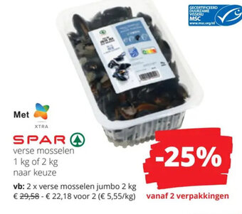 verse mosselen 1 kg of 2 kg