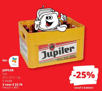 Spar Colruyt JUPILER bak 24 x 25cl +lg aanbieding